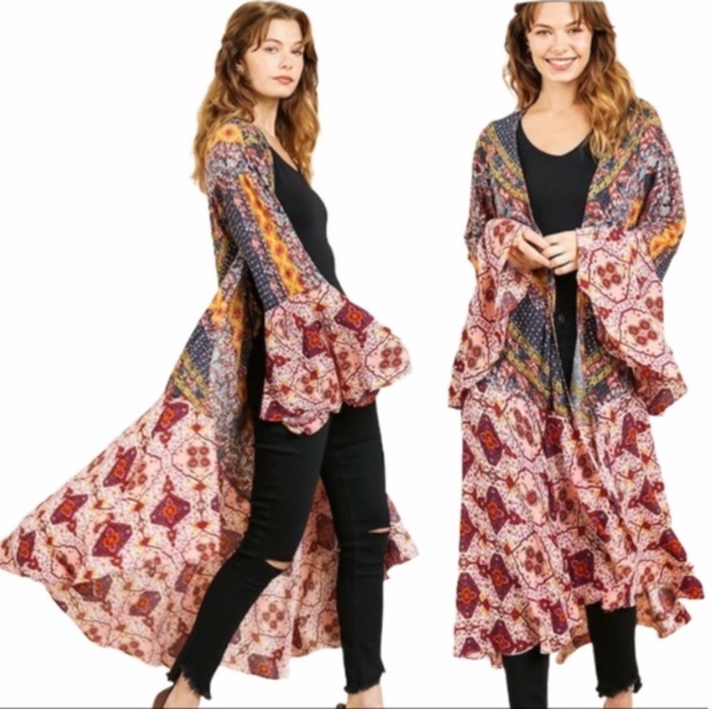 Boho Hippie Duster Kimono USA - Picture 6 of 11